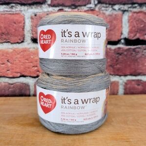 Red Heart It's a Wrap Rainbow Yarn, Foggy, 2 Cakes